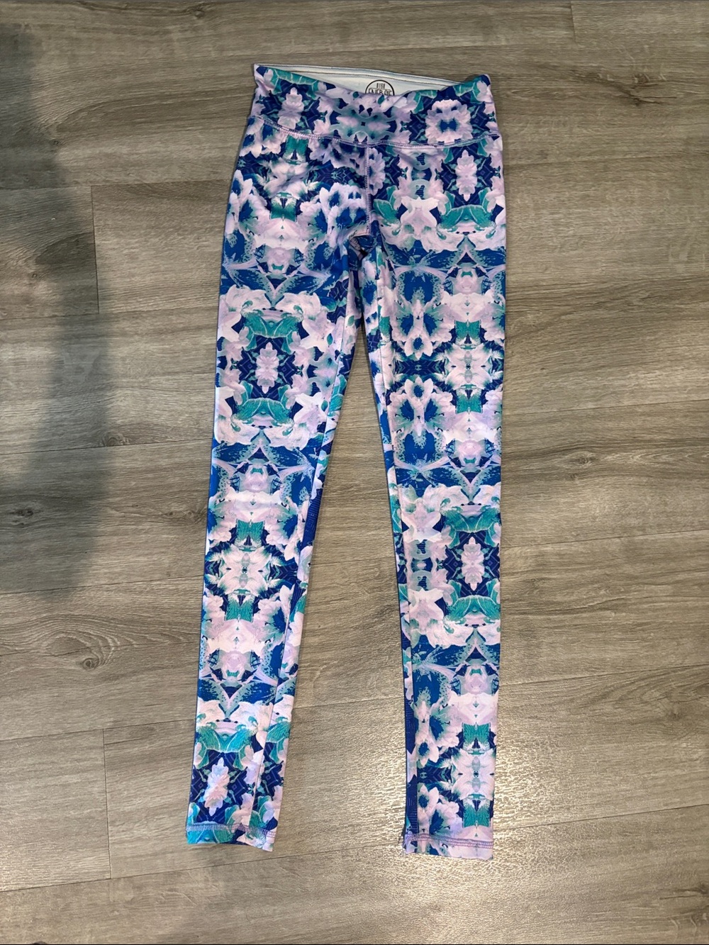 Energie Floral-Print Active Leggings in Blue, Pink & Teal